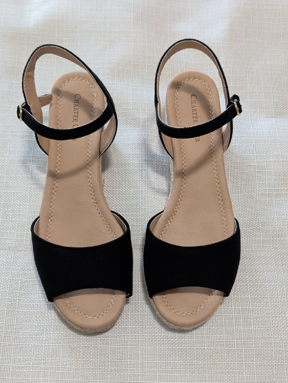 Charter Club Black Open-Toe Ankle Strap Sandals